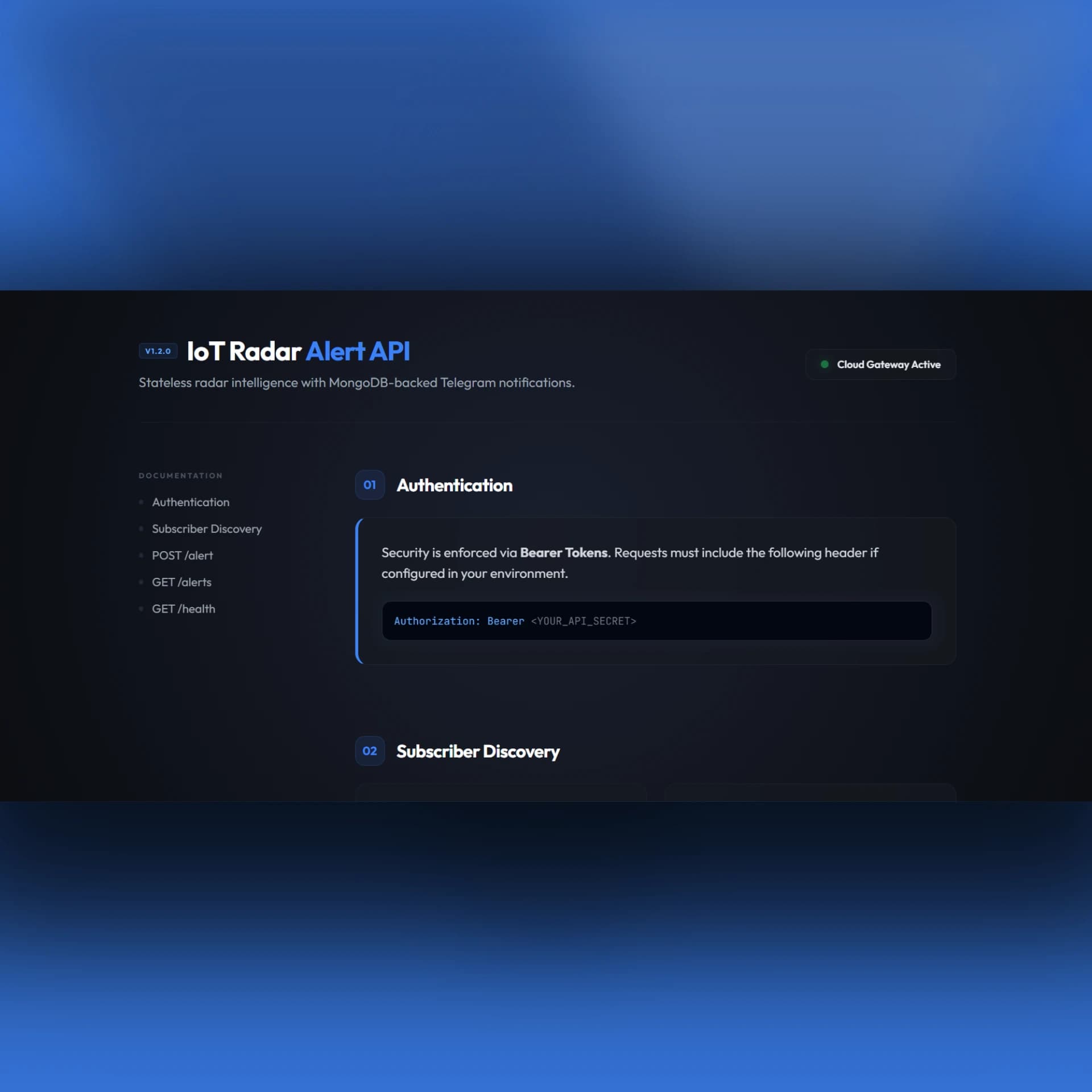 Alpha Radar Alert API | MongoDB-backed Telegram notifications API