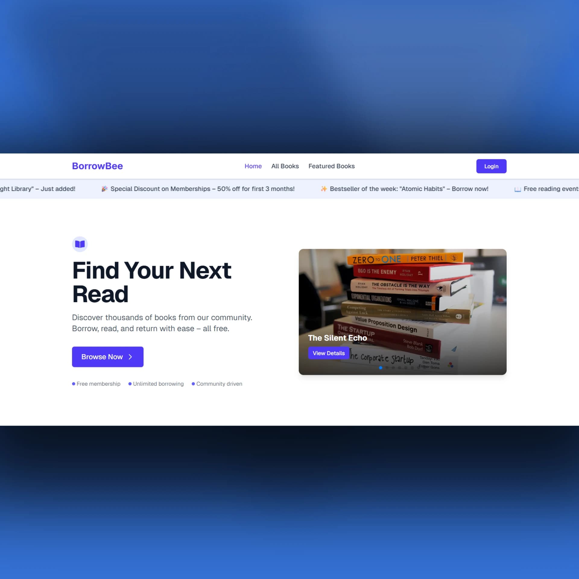 Borrow Bee | Online Book borrowing platform